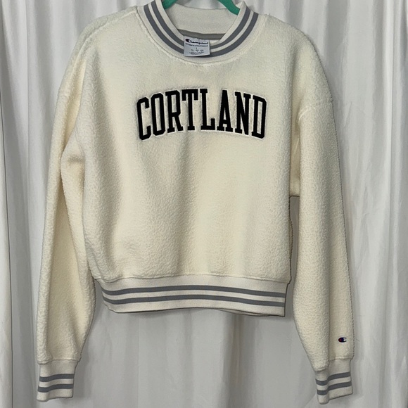 Champion Sweaters - SUNY CORTLAND Champion Women's Cream Teddy Sweatshirt NWOT